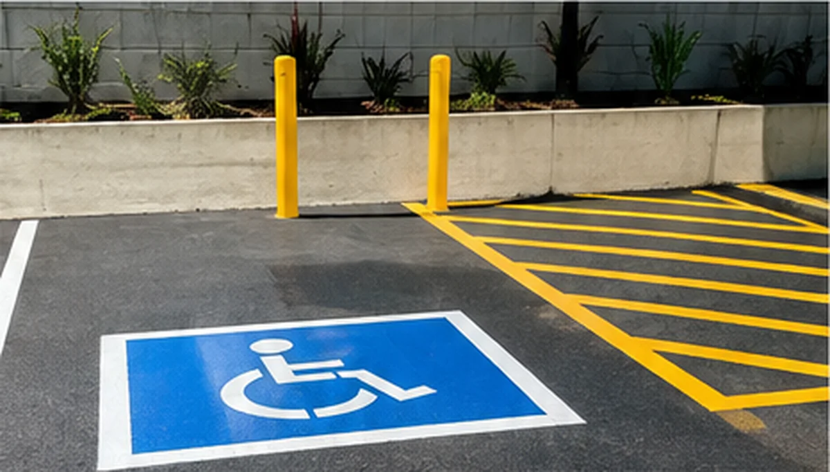 Accessible parking bay and safety line marking