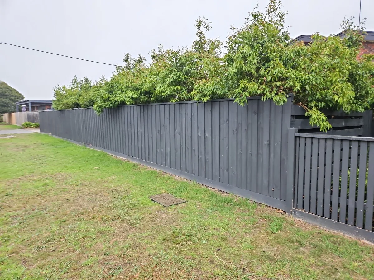 Street-facing timber boundary fence repaint