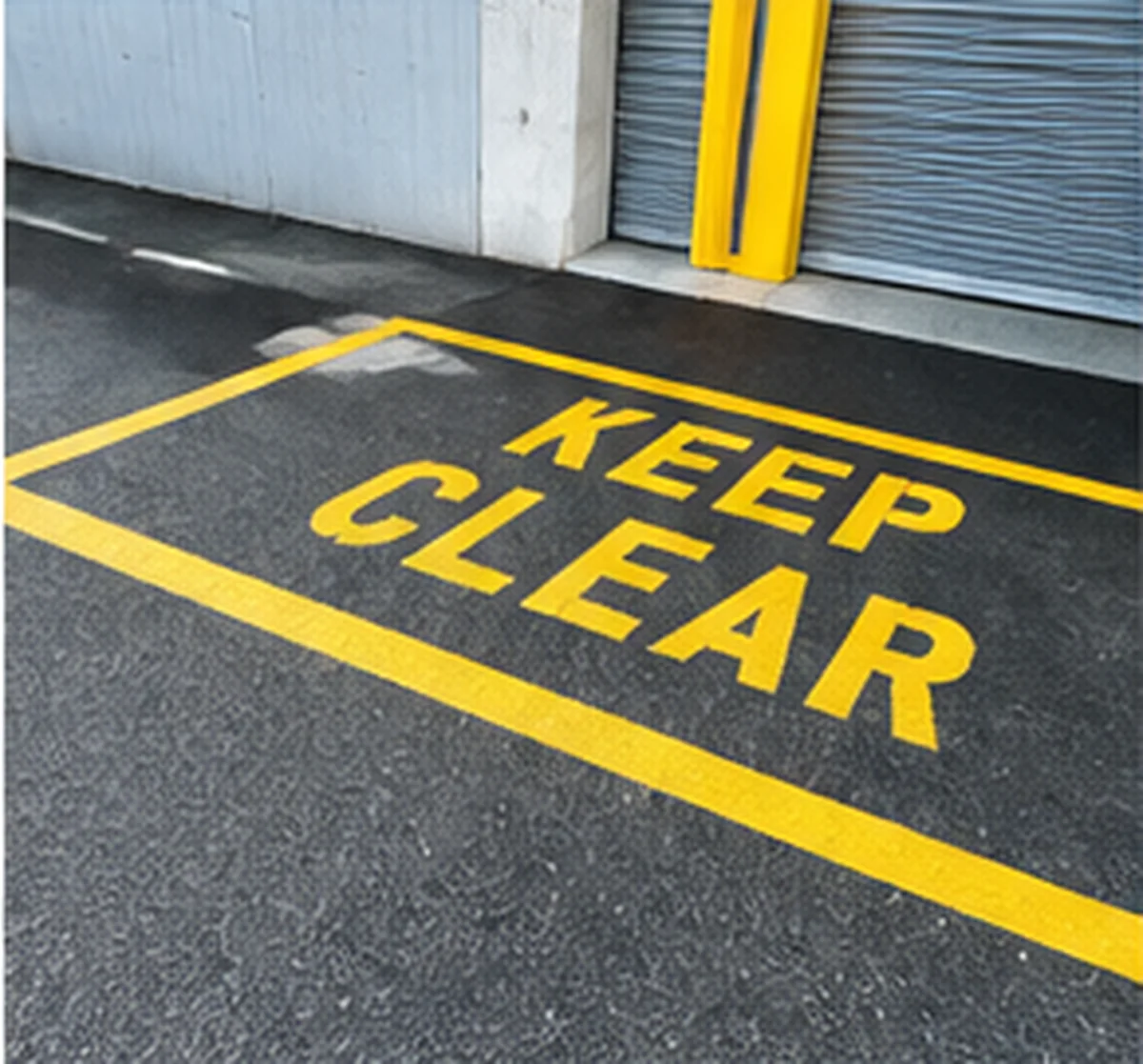 Keep clear line marking in a property access area