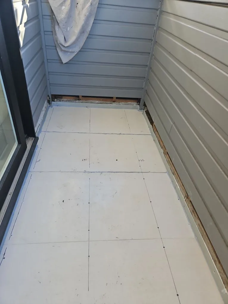 New balcony base and edge preparation before waterproofing in Brighton East