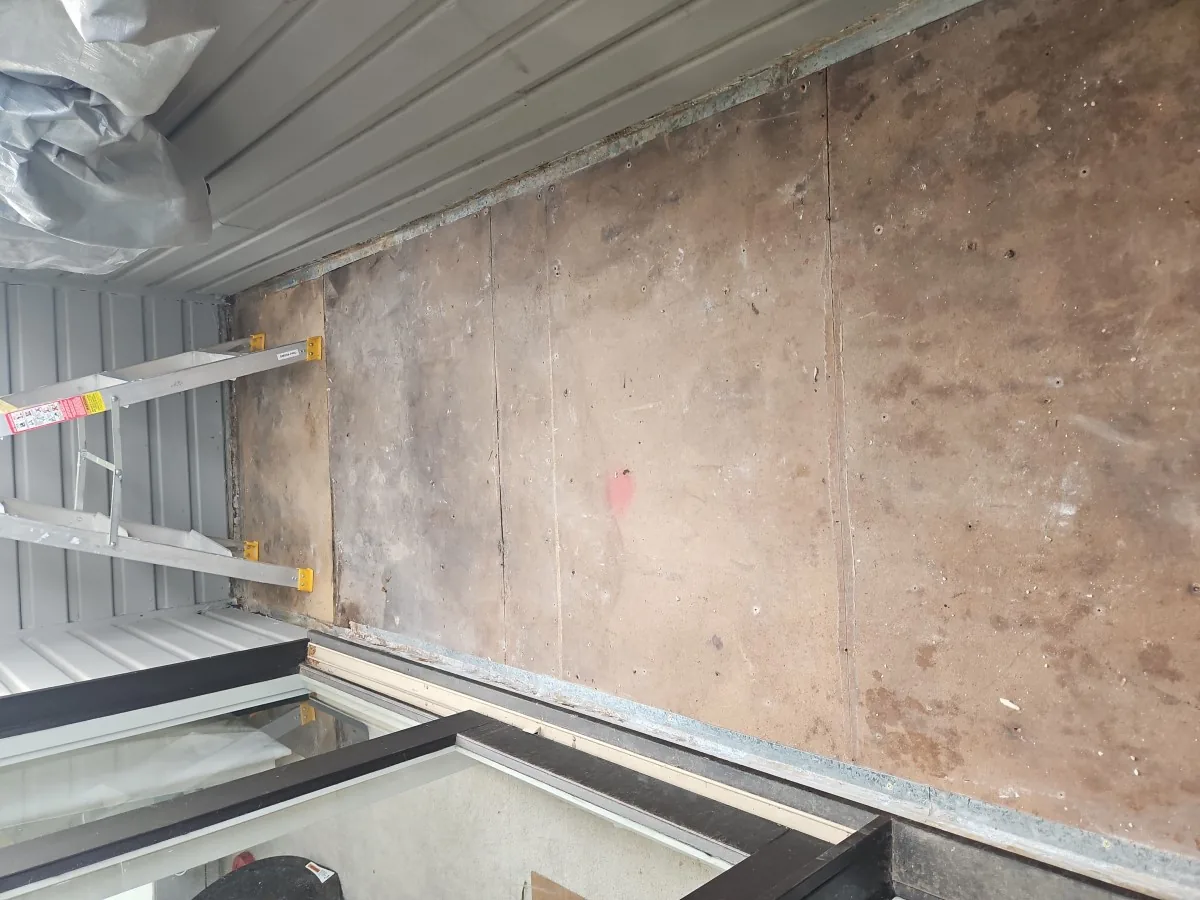 Brighton East balcony with tiles removed and substrate exposed